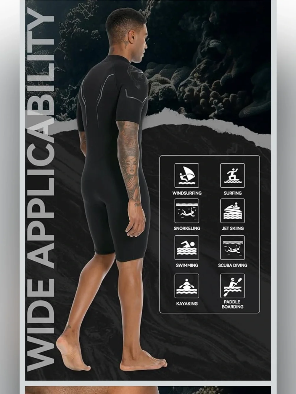 Xuker Men’s Short Black Wetsuit